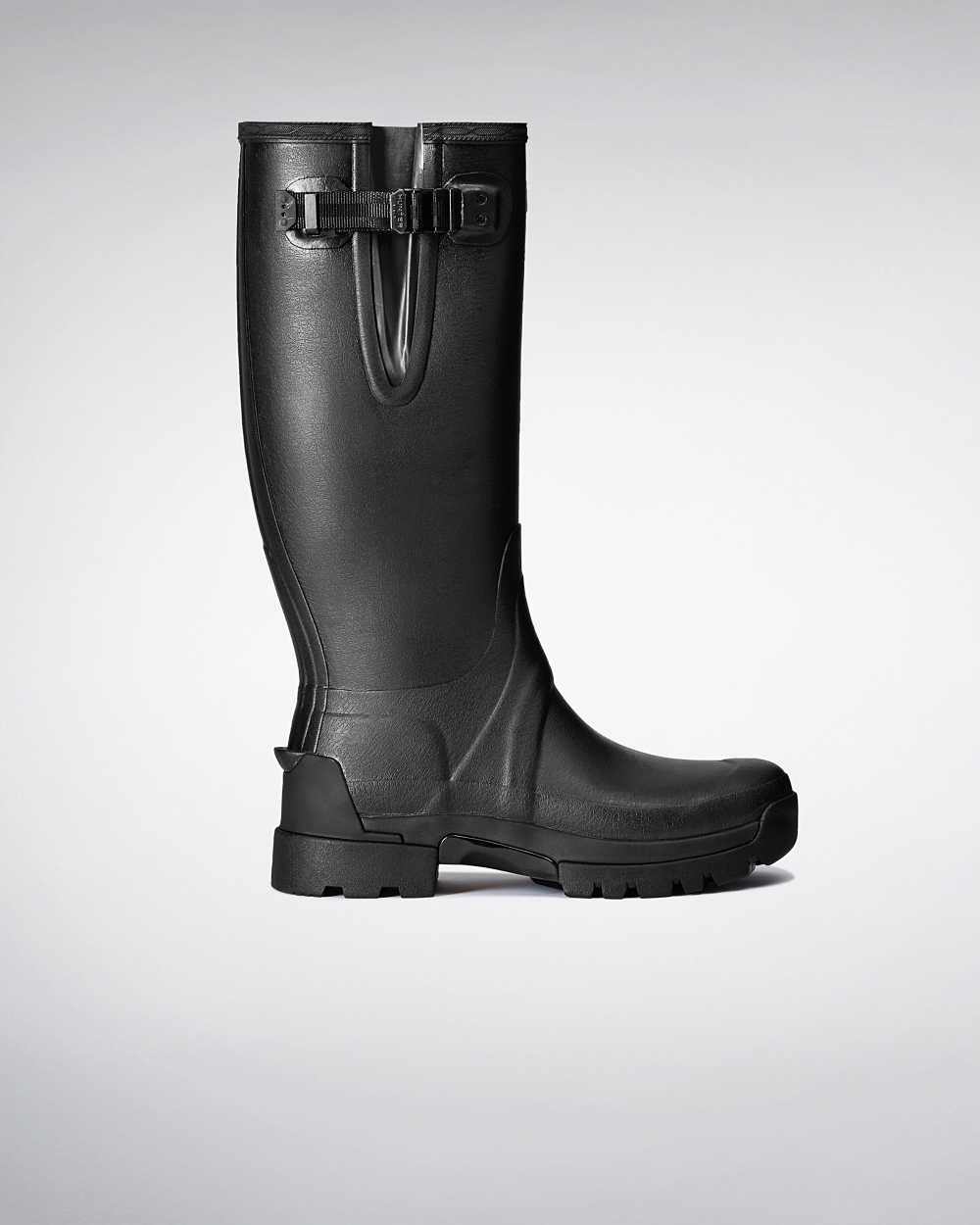 Hunter Men's Balmoral Adjustable 3mm Neoprene Tall Wellington Boots Black,PVYG29385